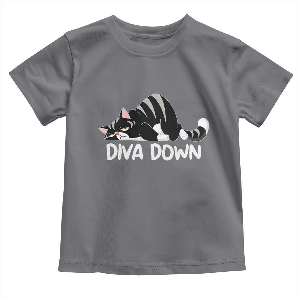 Diva Down Toddler T Shirt Funny Sarcastic Cat Meme TS14 Charcoal Print Your Wear