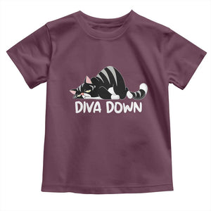 Diva Down Toddler T Shirt Funny Sarcastic Cat Meme TS14 Maroon Print Your Wear