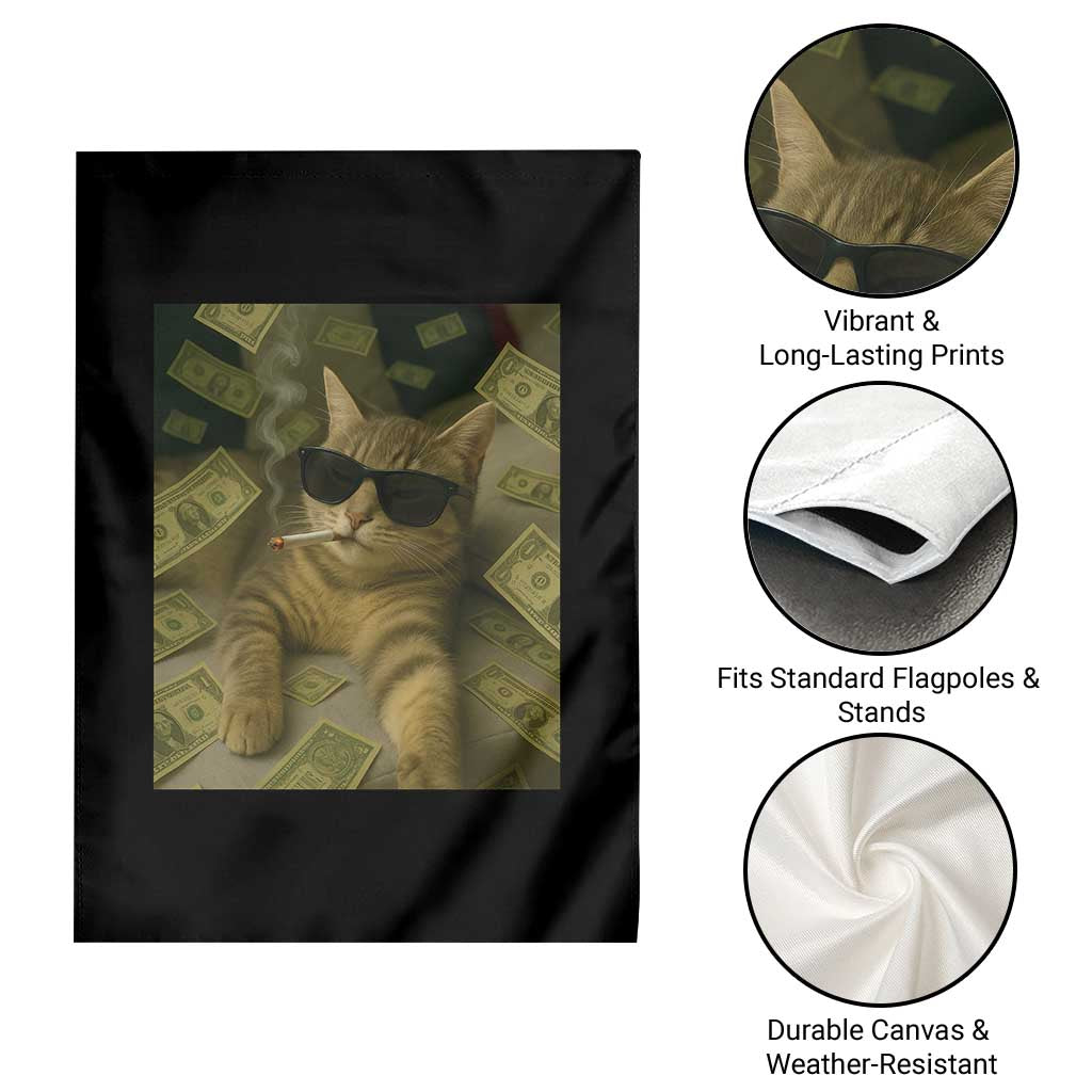 Funny Smoking Cat Selfie Meme Garden Flag Gen Z Joke TS14 Print Your Wear