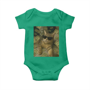 Funny Smoking Cat Selfie Meme Baby Onesie Gen Z Joke TS14 Irish Green Print Your Wear