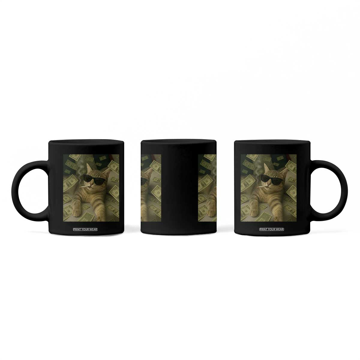 Funny Smoking Cat Selfie Meme Coffee Mug Gen Z Joke TS14 Print Your Wear