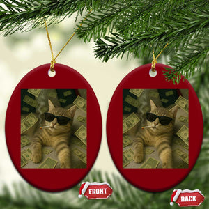 Funny Smoking Cat Selfie Meme Ceramic Ornament Gen Z Joke TS14 Print Your Wear