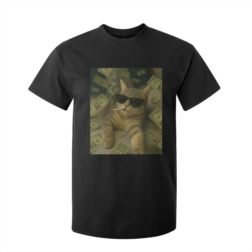 Funny Smoking Cat Selfie Meme T Shirt For Kid Gen Z Joke TS14 Black Print Your Wear