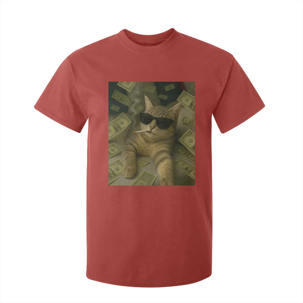 Funny Smoking Cat Selfie Meme T Shirt For Kid Gen Z Joke TS14 Red Print Your Wear
