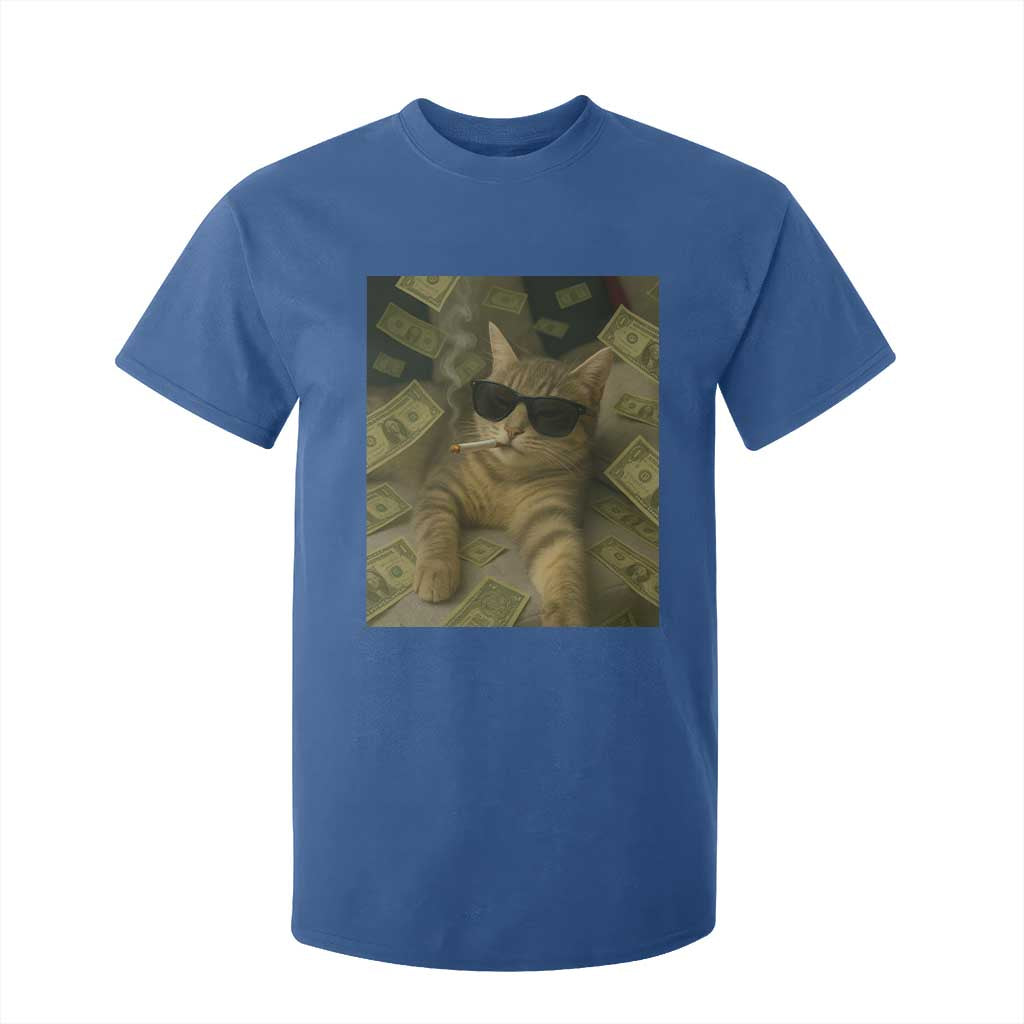 Funny Smoking Cat Selfie Meme T Shirt For Kid Gen Z Joke TS14 Royal Blue Print Your Wear