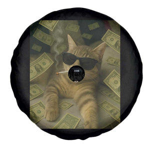 Funny Smoking Cat Selfie Meme Spare Tire Cover Gen Z Joke TS14 Print Your Wear