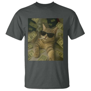 Funny Smoking Cat Selfie Meme T Shirt Gen Z Joke TS14 Dark Heather Print Your Wear