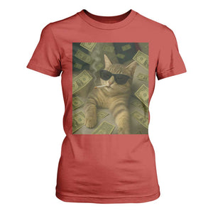 Funny Smoking Cat Selfie Meme T Shirt For Women Gen Z Joke TS14 Red Print Your Wear