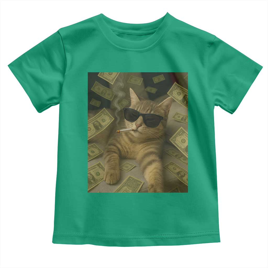 Funny Smoking Cat Selfie Meme Toddler T Shirt Gen Z Joke TS14 Irish Green Print Your Wear