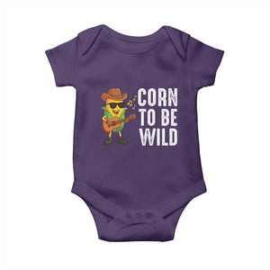 Corn To Be Wild Baby Onesie Funny Cowboy Cornboy - Print Your Wear