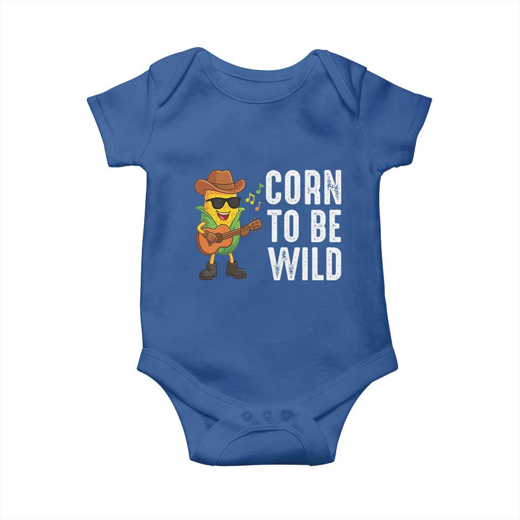 Corn To Be Wild Baby Onesie Funny Cowboy Cornboy TS14 Royal Blue Print Your Wear