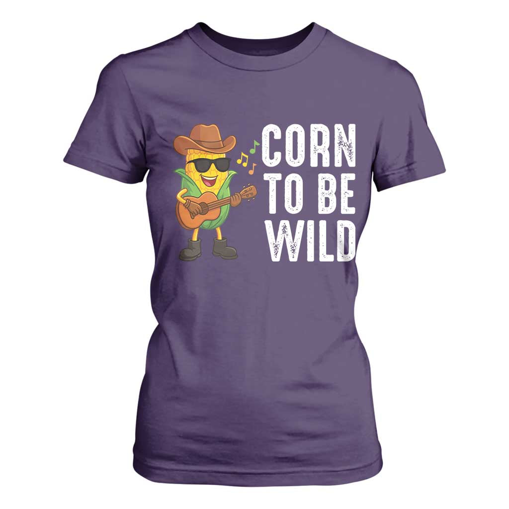 Corn To Be Wild T Shirt For Women Funny Cowboy Cornboy TS14 Purple Print Your Wear