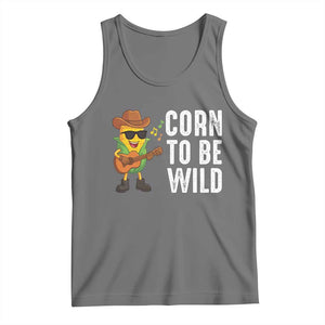 Corn To Be Wild Tank Top Funny Cowboy Cornboy TS14 Black Heather Print Your Wear
