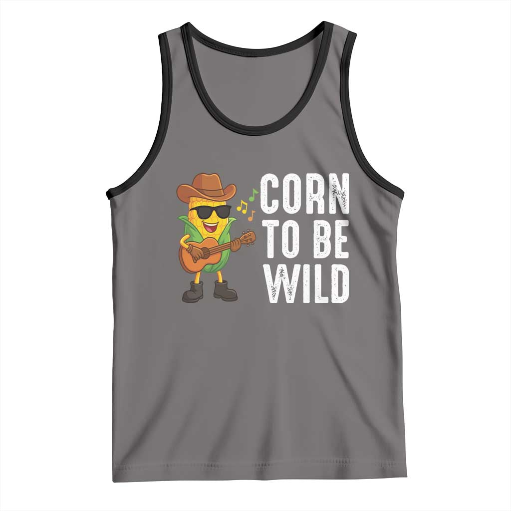 Corn To Be Wild Tank Top Funny Cowboy Cornboy TS14 Deep Heather Black Print Your Wear