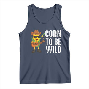 Corn To Be Wild Tank Top Funny Cowboy Cornboy TS14 Navy Print Your Wear