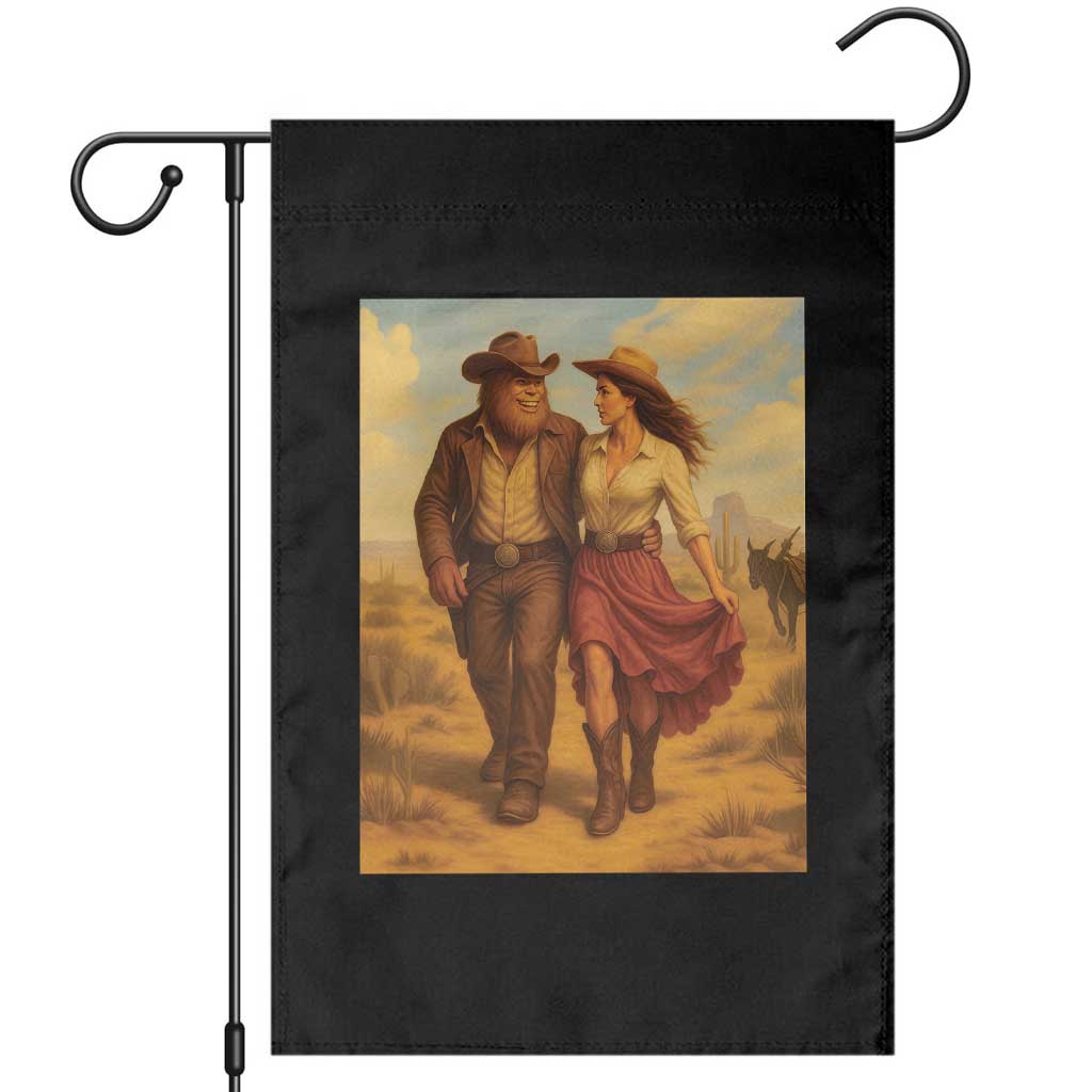Cowboy Bigfoot Garden Flag Funny Sasquatch Dancing Cowgirl Western Country TS14 Black Print Your Wear