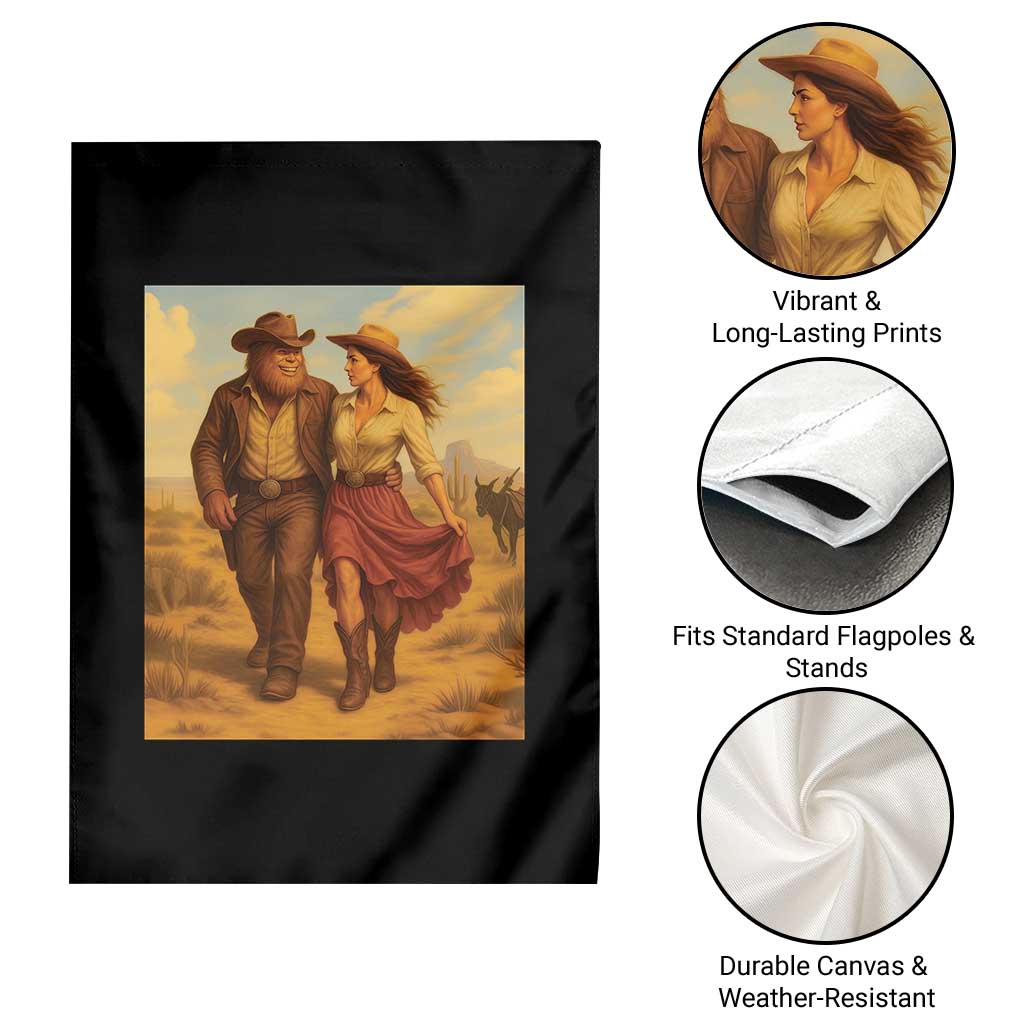 Cowboy Bigfoot Garden Flag Funny Sasquatch Dancing Cowgirl Western Country TS14 Print Your Wear