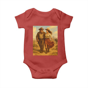 Cowboy Bigfoot Baby Onesie Funny Sasquatch Dancing Cowgirl Western Country TS14 Red Print Your Wear