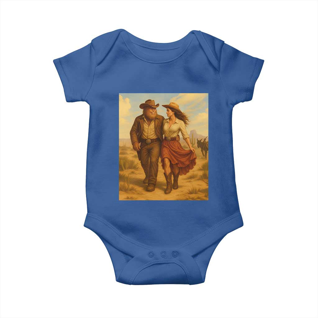 Cowboy Bigfoot Baby Onesie Funny Sasquatch Dancing Cowgirl Western Country - Print Your Wear