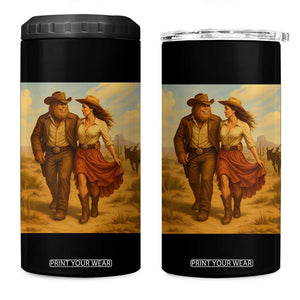 Cowboy Bigfoot 4 in 1 Can Cooler Tumbler Funny Sasquatch Dancing Cowgirl Western Country TS14 One Size: 16 oz Black Print Your Wear