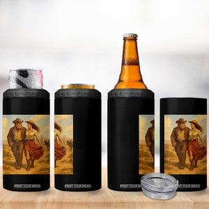Cowboy Bigfoot 4 in 1 Can Cooler Tumbler Funny Sasquatch Dancing Cowgirl Western Country TS14 Print Your Wear