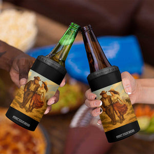 Cowboy Bigfoot 4 in 1 Can Cooler Tumbler Funny Sasquatch Dancing Cowgirl Western Country TS14 Print Your Wear