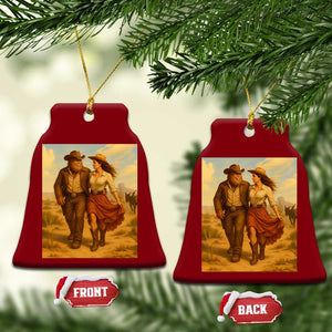 Cowboy Bigfoot Ceramic Ornament Funny Sasquatch Dancing Cowgirl Western Country TS14 Print Your Wear