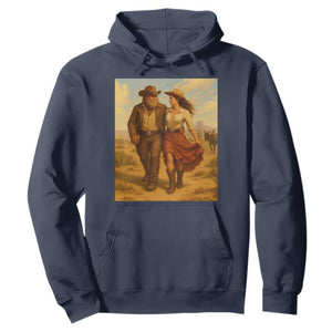 Cowboy Bigfoot Hoodie Funny Sasquatch Dancing Cowgirl Western Country TS14 Navy Print Your Wear