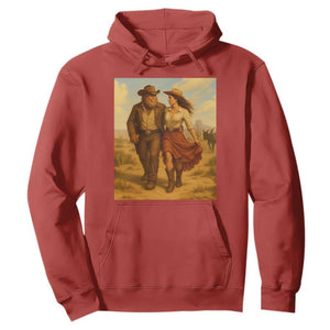 Cowboy Bigfoot Hoodie Funny Sasquatch Dancing Cowgirl Western Country TS14 Red Print Your Wear