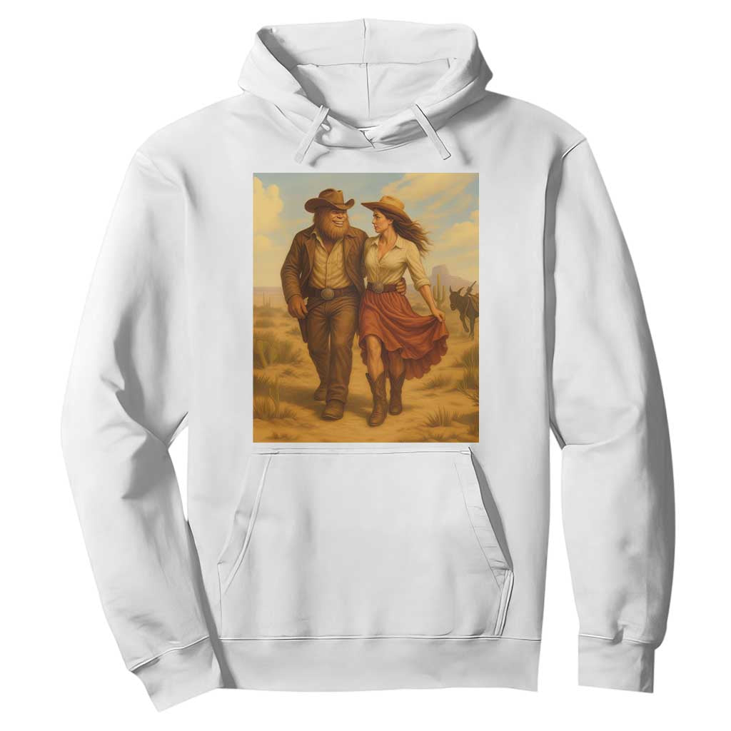 Cowboy Bigfoot Hoodie Funny Sasquatch Dancing Cowgirl Western Country TS14 White Print Your Wear