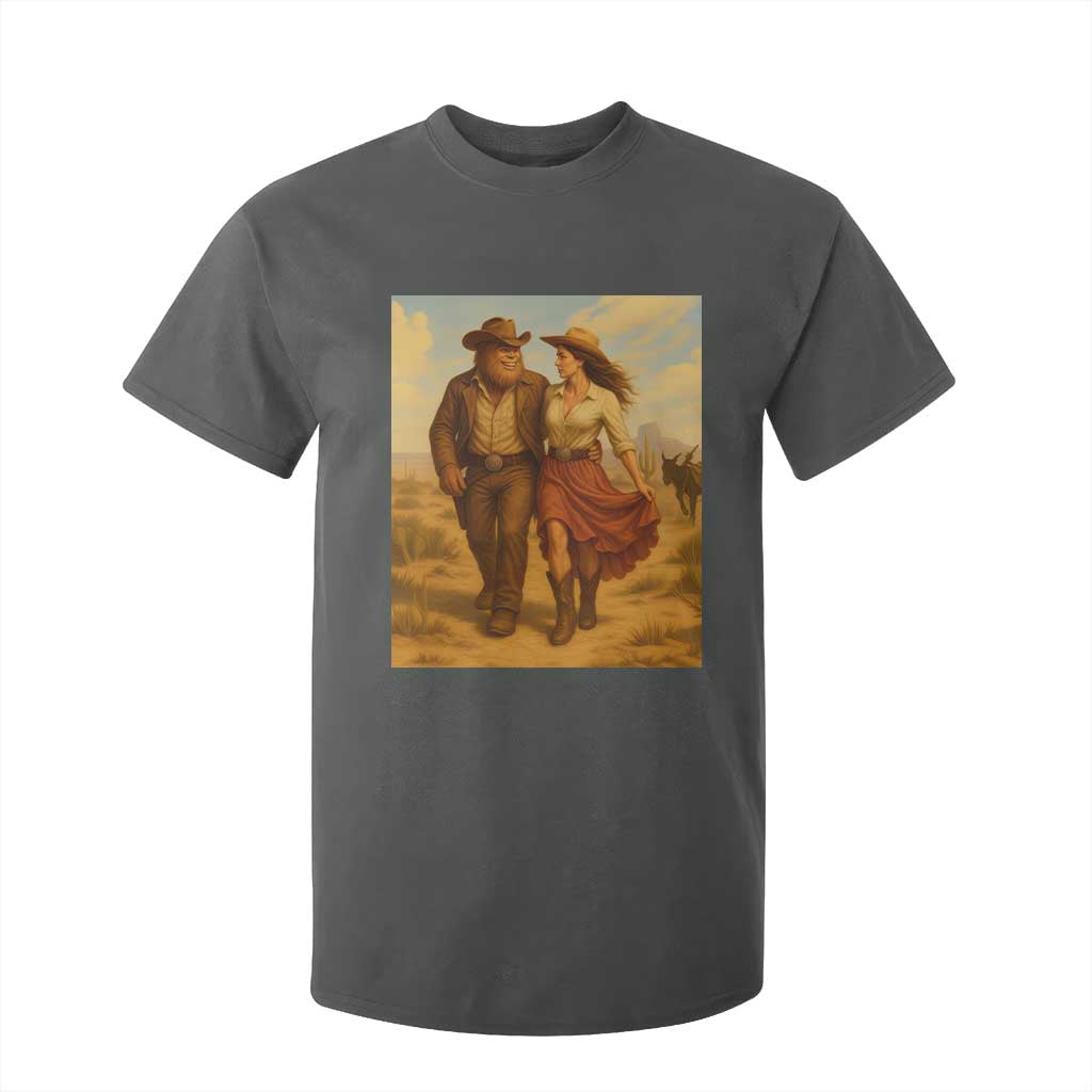 Cowboy Bigfoot T Shirt For Kid Funny Sasquatch Dancing Cowgirl Western Country TS14 Dark Heather Print Your Wear
