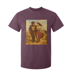 Cowboy Bigfoot T Shirt For Kid Funny Sasquatch Dancing Cowgirl Western Country TS14 Maroon Print Your Wear