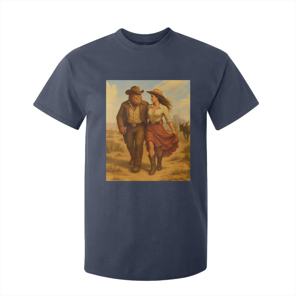 Cowboy Bigfoot T Shirt For Kid Funny Sasquatch Dancing Cowgirl Western Country TS14 Navy Print Your Wear