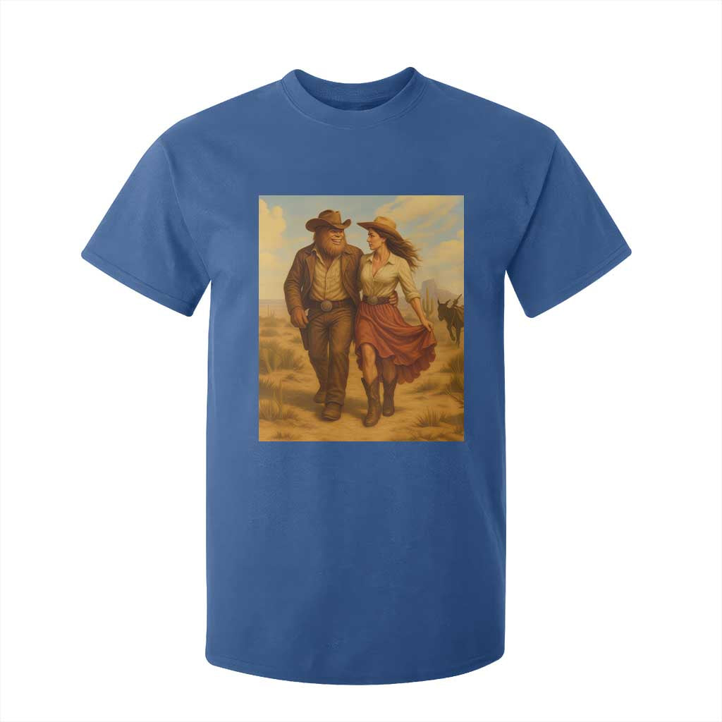 Cowboy Bigfoot T Shirt For Kid Funny Sasquatch Dancing Cowgirl Western Country TS14 Royal Blue Print Your Wear