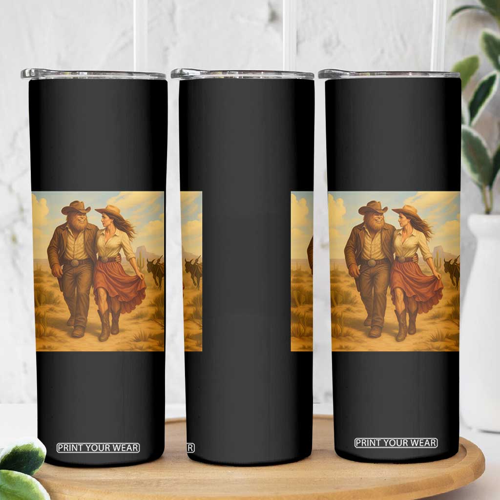 Cowboy Bigfoot Skinny Tumbler Funny Sasquatch Dancing Cowgirl Western Country TS14 Print Your Wear