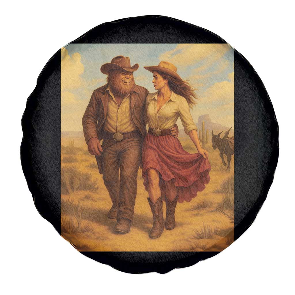 Cowboy Bigfoot Spare Tire Cover Funny Sasquatch Dancing Cowgirl Western Country TS14 Print Your Wear
