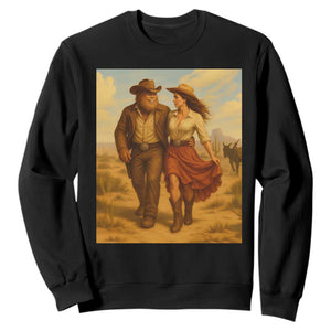 Cowboy Bigfoot Sweatshirt Funny Sasquatch Dancing Cowgirl Western Country TS14 Black Print Your Wear
