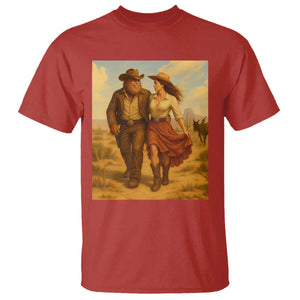 Cowboy Bigfoot T Shirt Funny Sasquatch Dancing Cowgirl Western Country TS14 Red Print Your Wear