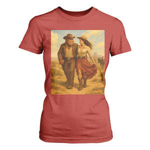Cowboy Bigfoot T Shirt For Women Funny Sasquatch Dancing Cowgirl Western Country TS14 Red Print Your Wear