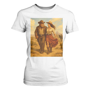 Cowboy Bigfoot T Shirt For Women Funny Sasquatch Dancing Cowgirl Western Country - Print Your Wear