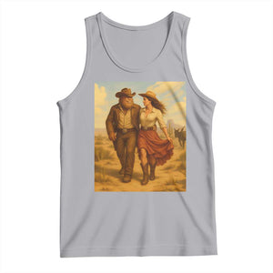 Cowboy Bigfoot Tank Top Funny Sasquatch Dancing Cowgirl Western Country TS14 Athletic Heather Print Your Wear