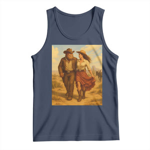Cowboy Bigfoot Tank Top Funny Sasquatch Dancing Cowgirl Western Country TS14 Navy Print Your Wear