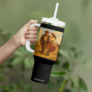 Cowboy Bigfoot Tumbler With Handle Funny Sasquatch Dancing Cowgirl Western Country TS14 Print Your Wear