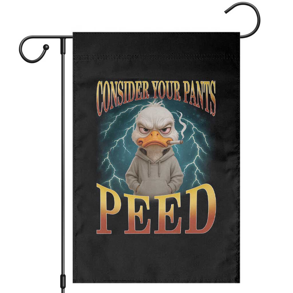 Funny Smoking Goose Meme Garden Flag Consider Your Pants Peed TS14 Black Print Your Wear