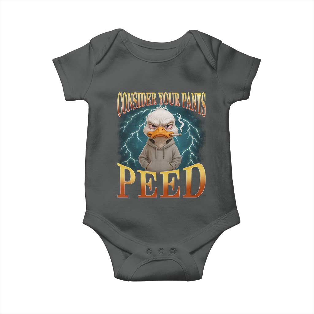 Funny Smoking Goose Meme Baby Onesie Consider Your Pants Peed - Print Your Wear