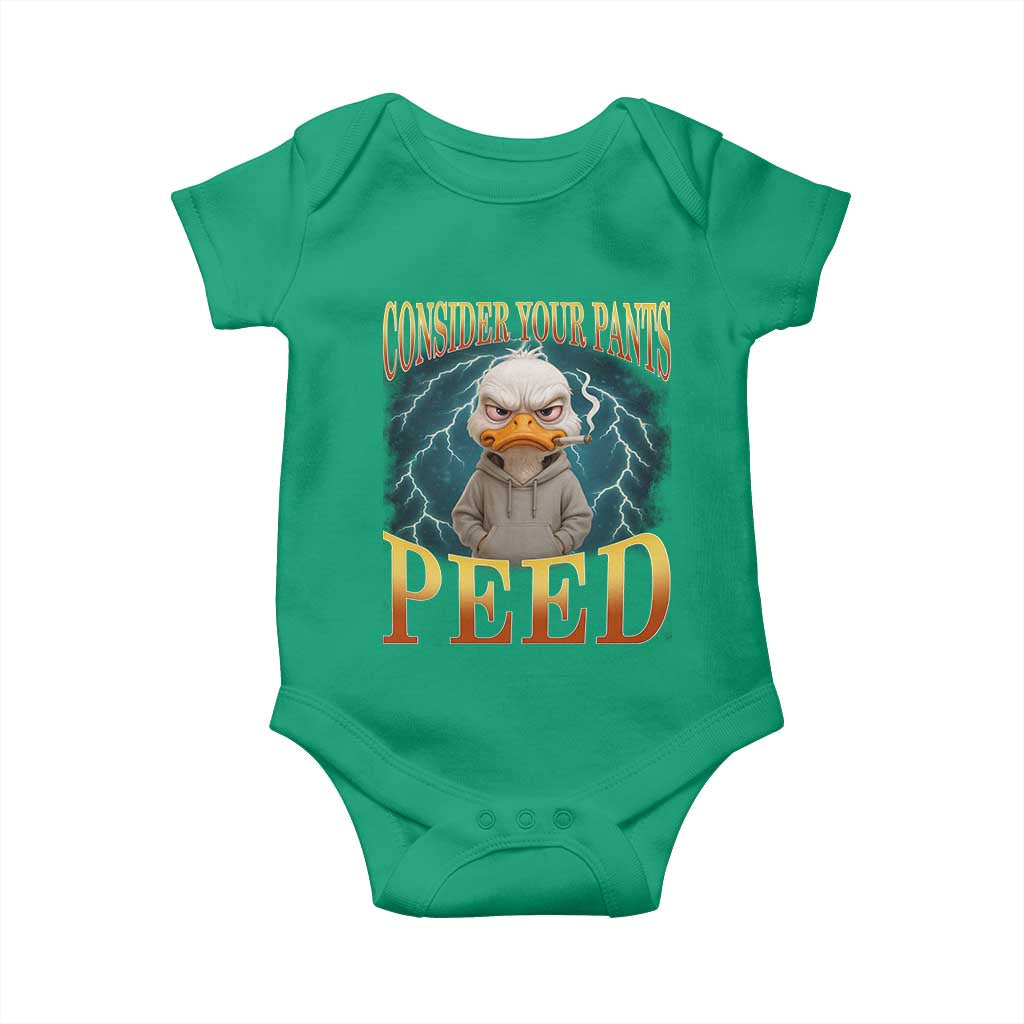 Funny Smoking Goose Meme Baby Onesie Consider Your Pants Peed - Print Your Wear