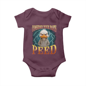 Funny Smoking Goose Meme Baby Onesie Consider Your Pants Peed TS14 Maroon Print Your Wear