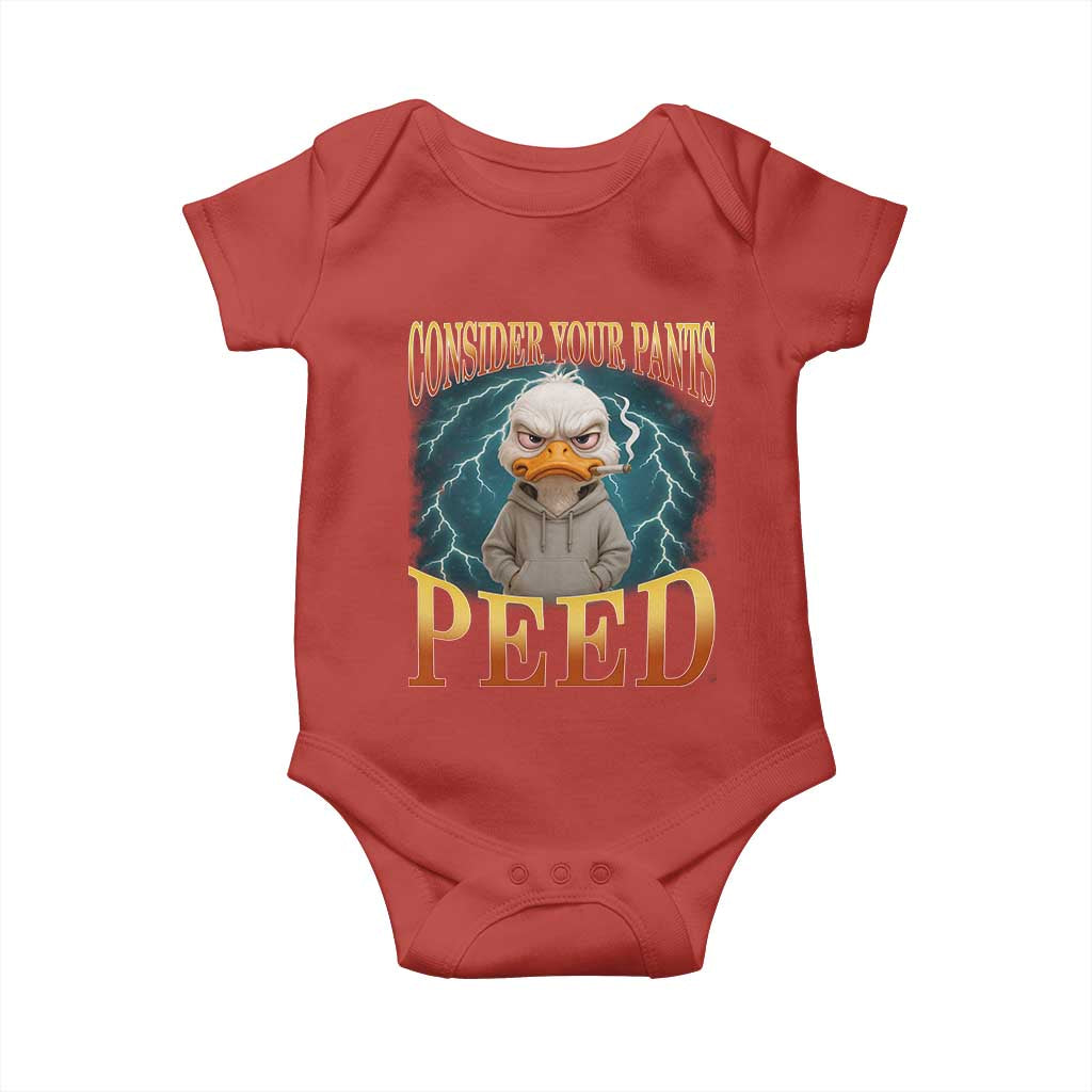 Funny Smoking Goose Meme Baby Onesie Consider Your Pants Peed - Print Your Wear