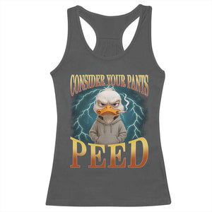 Funny Smoking Goose Meme Racerback Tank Top Consider Your Pants Peed TS14 Dark Heather Print Your Wear