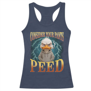 Funny Smoking Goose Meme Racerback Tank Top Consider Your Pants Peed TS14 Navy Print Your Wear